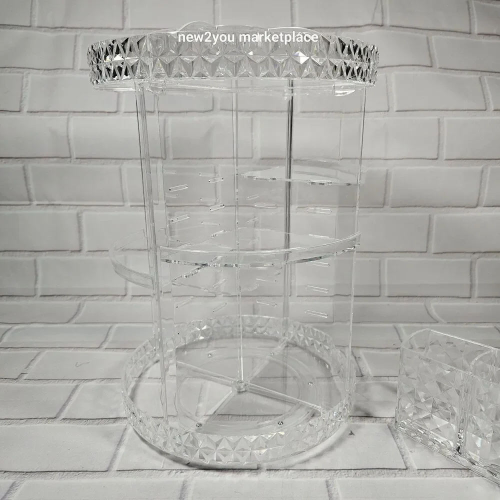 Cosmetic storage organizer 360 Rotating acrylic stand Multifunction makeup stand